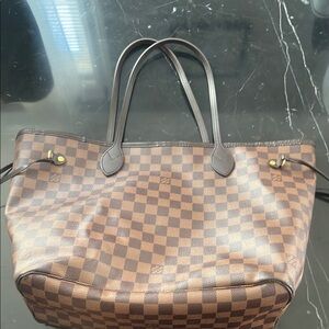 Louis Vuitton Damier Ebene Neverfull MM Canvas Tote Bag
